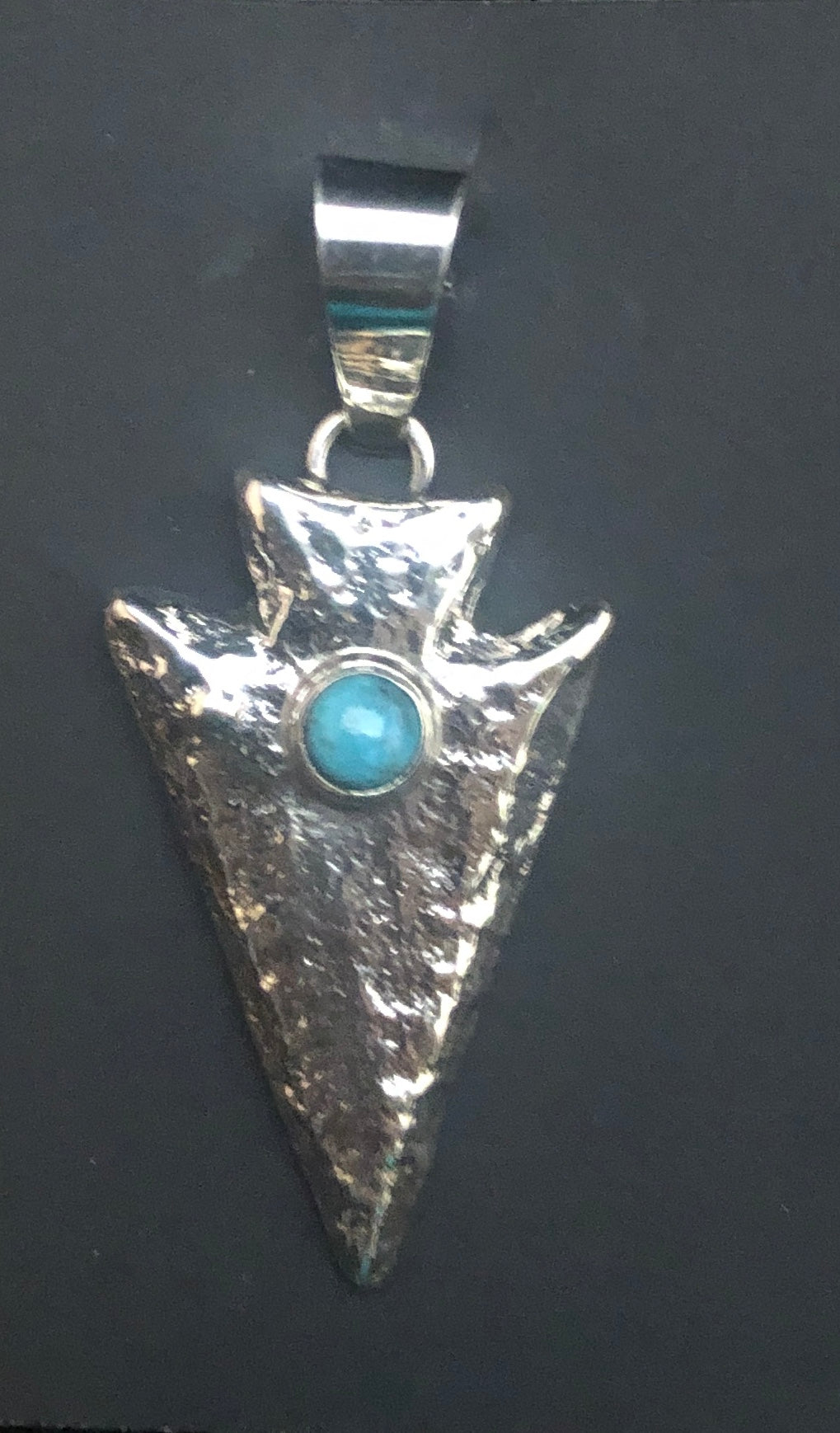 Turquoise Sterling Silver Arrowhead Necklace Pendant