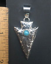 Load image into Gallery viewer, Turquoise Sterling Silver Arrowhead Necklace Pendant
