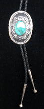 Load image into Gallery viewer, Turquoise Sterling Silver Bolo Tie
