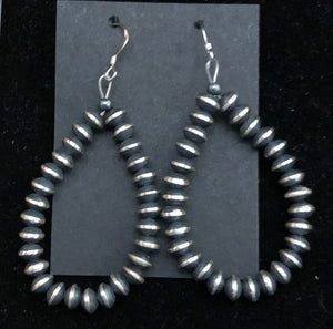 Disk Shaped Navajo Pearl Sterling Silver Earrings