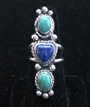Load image into Gallery viewer, Turquoise &amp; Lapis Sterling Silver Ring
