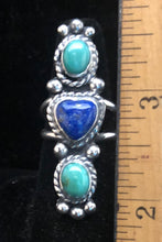 Load image into Gallery viewer, Turquoise &amp; Lapis Sterling Silver Ring
