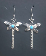 Load image into Gallery viewer, Turquoise Sterling Silver Dragonfly Earrings
