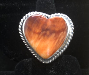 Spiny Oyster Heart Sterling Silver Ring