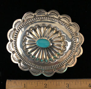 Turquoise sterling silver belt buckle