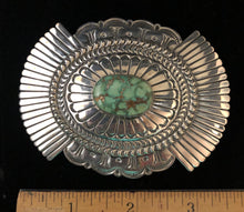 Load image into Gallery viewer, Turquoise sterling silver belt buckle
