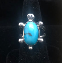 Load image into Gallery viewer, Turquoise sterling silver turtle ring
