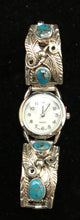 Load image into Gallery viewer, Turquoise sterling silver watch band
