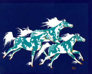 "THREE GHOST PONIES" giclee print on paper